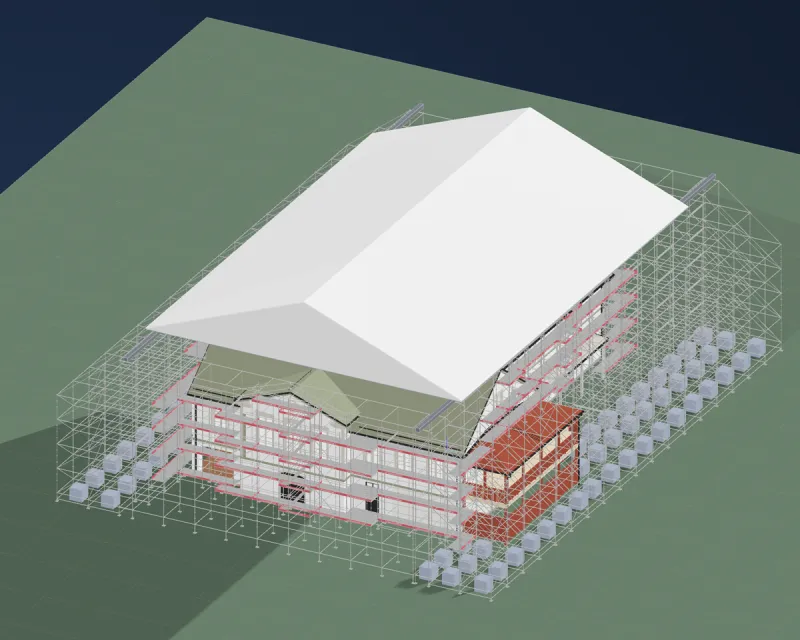 JUF scaffolding project with TRS system